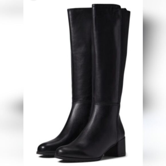 New Naturalizer BRENT WEATHERPROOF black Knee High Leather Boots Wide calf 7.5 - Picture 2 of 8